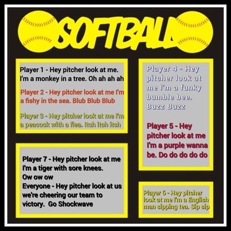 hey pitcher Softball Chants For Numbers, Softball Chants For Dugout, Sports Chants, Baseball Chants, Fastpitch Softball Drills, Softball Dugout, Softball Chants, Baseball Coaching, Cheers And Chants