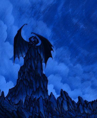 Demon Aesthetic, Bald Mountain, Devil Aesthetic, Blue Demon, Mountain Tattoo, Blue Devil, Mountain Print, Edgy Wallpaper, Old Disney