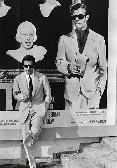 Terrence Loves You, Italian Mens Fashion, Men In Suits, Marcello Mastroianni, Gentleman Quotes, Fritz Lang, Foreign Film, Jodie Foster, Film Stars