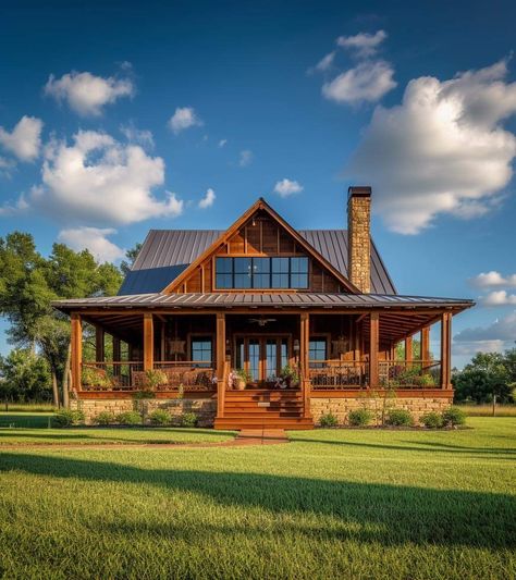 Ranch Style Homes Interior Decor, Cabin Style Home, Barn House Design, Barn Style House Plans, Cabin Exterior, Casa Country, Dream Life House, Barn Style House, House Building