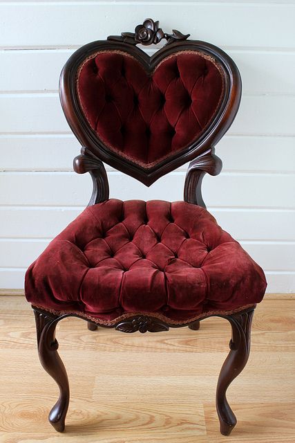 What creative way could I update this?? http://www.ainsleyandarrow.com/ Victorian Furniture Antique, Goth Home, Goth Home Decor, Victorian Furniture, Red Chair, Antique Chairs, Gothic House, Dream House Decor, My New Room