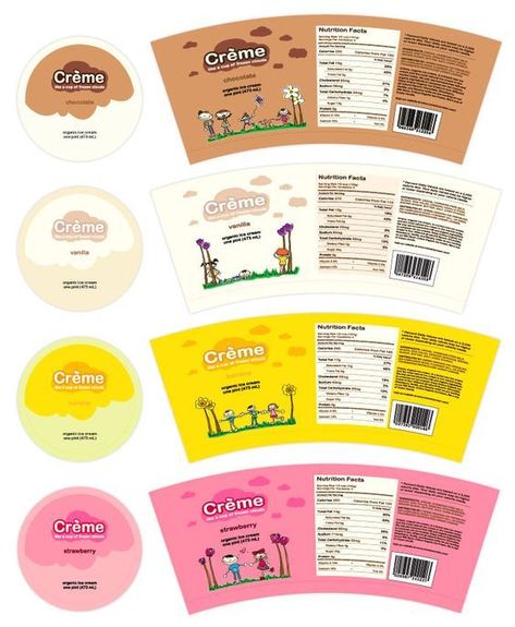 Printable Miniature Food Boxes, Miniature Food Printables, Miniature Printables Food, Doll Food Printables, Diy Doll Food, Ice Cream Label, Ice Cream Packaging Design, Printable Packaging, Packaging For Food