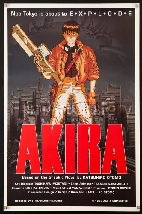 Akira Poster, Akira 1988, Art Movie Poster, Old Movie Poster, Akira Anime, Katsuhiro Otomo, Neo Tokyo, Movie Wall Art, Old Anime