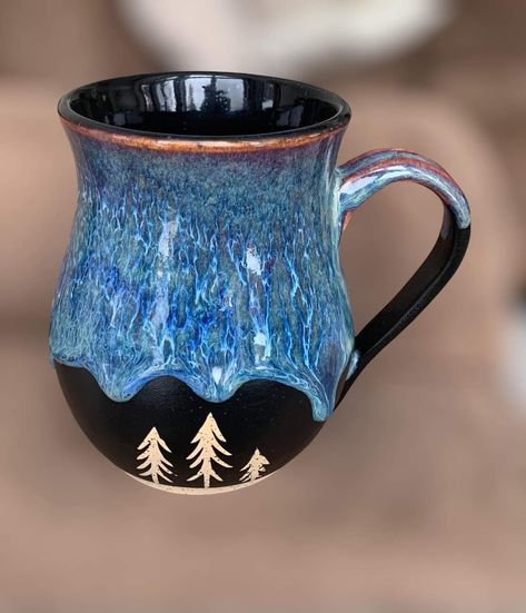 Mountain Mugs, Velvet Underglaze, Clay Mugs, Cute Coffee Mugs, Pottery Glazes, Pottery Classes, Pottery Cups, Summer Projects, Glazes For Pottery