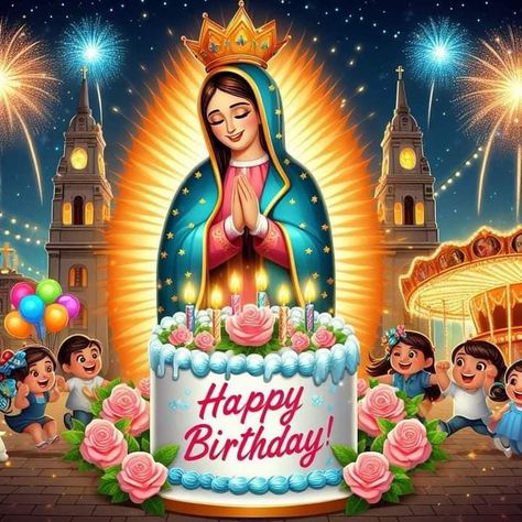 Virgin Mary Birthday, Happy Birthday Mother Mary, Beautiful Birthday Images, Mary Birthday, Happy Birthday Wishes Pics, Birthday Wishes Pics, Happy Birthday Mother, Mexican Culture Art, Catholic Decor