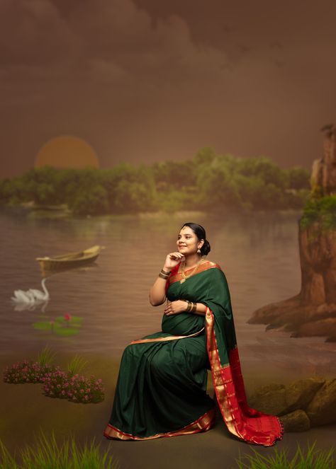 Journey to Motherhood Valakappu Photos, Indian Aesthetic Background, Sreemantham Poses, Seemantham Poses, Traditional Maternity Photoshoot, Traditional Maternity Shoot, Indian Maternity Photos, Hidden Face Aesthetic, Girls Dpz Stylish