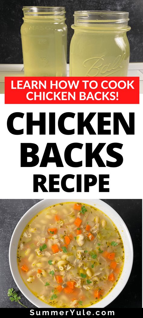 Learn how to cook chicken backs! Here are two easy chicken back recipes for family dinners: chicken back stock and chicken back soup! Chicken Backs And Necks, Chicken Back Recipe, Chicken Backs, October Recipes, Dinners Chicken, Keto And Gluten Free, Chicken Soup Recipes Homemade, October Food, Recipes For The Family