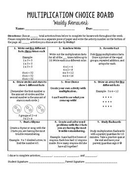 Multiplication Choice Board perfect for third or fourth grade math classes. Students pick activities to complete each week to help them visualize and memorize their multiplication facts. **Don't forget to buy the Multiplication Choice Board Rubric!**... Math Choice Boards 3rd, Math Choice Boards, Math Fact Fluency, Choice Board, Teaching Social Skills, Elementary Classroom Decor, Fourth Grade Math, Choice Boards, Fact Fluency