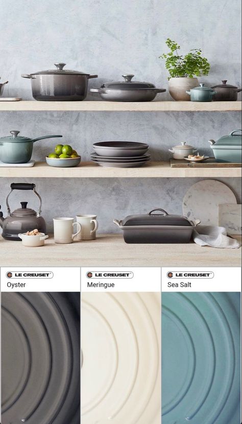 Small Kitchen Decoration Ideas, Modern Kitchen Layout, Small Kitchen Decoration, Kitchen Decoration Ideas, Le Creuset Kitchen, Le Creuset Colors, Colourful Kitchen, Le Creuset Cast Iron, Le Creuset Cookware