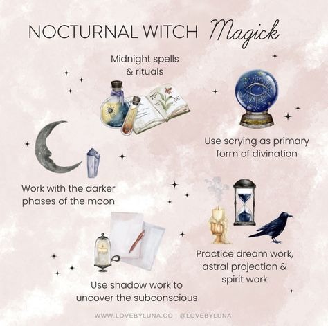 Nocturnal Witchcraft, Nocturnal Witch, Prince Stolas, Moon Journaling, Love Darkness, Witch Types, Charm Casting, Goddess Magick, Lunar Witch