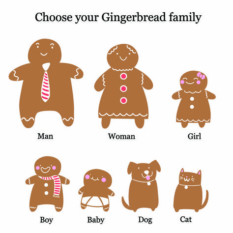 Personalised Gingerbread Family Christmas Card Packs Gingerbread Dog, Christmas Papercraft, Gingerbread Family, All Things Gingerbread, Family Christmas Card, Gingerbread Decorations, Family Drawing, Family Christmas Cards, Gingerbread Girl