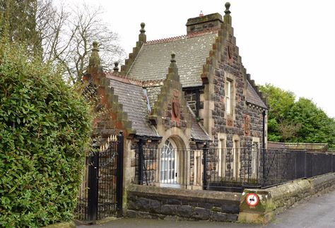 Gate lodge, the People's Park, Ballymena (1) Gate Lodge, Gothic Farmhouse, Gothic Revival House, Stone Cottages, Tudor House, Gate House, Witch House, Carriage House, Entrance Gates