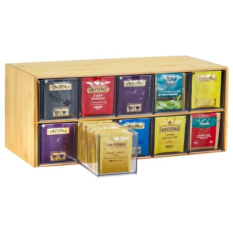 PRICES MAY VARY. 【Mass Storage】-The tea bag organizer is a 2-layer design that includes 10 × acrylic sliding drawers, store different types of tea bags in different zones, making it easier for you to find your favorite tea bags! It is practical and space saving, greatly improving convenience and maximizing space utilization. 【Special Design】-The tea bag holder organizer transparent acrylic partition will not block the line of sight, and the tea bag will be displayed beautifully. The tea organize Kitchen Cabinet Pantry, Tea Organizer, Traditional Home Office, Tea Bag Storage, Tea Display, Cabinet Pantry, Different Types Of Tea, Tea Organization, Tea Bag Organizer