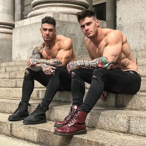 Style by @owen13 and @lewis_harrison featured by @streetstyleguides @bestofcasualstyle @urbanstylegents and many . #mensstyleguide #mensstreetstyle #mensstyle #menstyle #fashionblogger #menwithclass #classymen #dappermen #inkedmen #instafashion #menswear #ootd #mensoutfit #urbanstyle #guyswithstyle #sexyguys #coolguys #bestphoto #hvy #mensfitness #beststyle #love #cutemen #mensfashionpost #menwithstyle #tattooedmen #instafashion #menwithtattoos #manwithstyle Harrison Twins, Twin Models, Men’s Fitness, Inked Men, Mens Style Guide, Men's Muscle, Muscular Men, Shirtless Men, Muscle Men