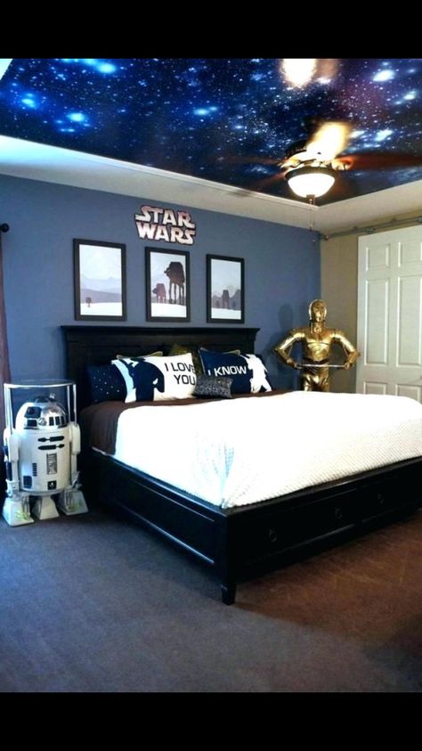 Blue Teen Girl Bedroom, Star Wars Boys Room, Star Wars Themed Bedroom, Star Wars Room Decor, Decoracion Star Wars, Bedrooms Inspiration, Cool Teen Bedrooms, Star Wars Bedroom, Boy Rooms