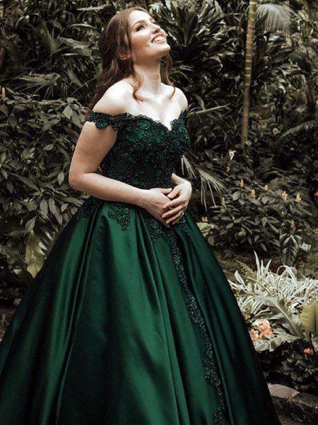 Dark Green Ball Gown, Dark Green Prom Dress, Red Green Dress, Green Ball Gown, Lace Prom Gown, Emerald Green Prom Dress, Dress Quinceanera, Green Evening Dress, Satin Ball Gown