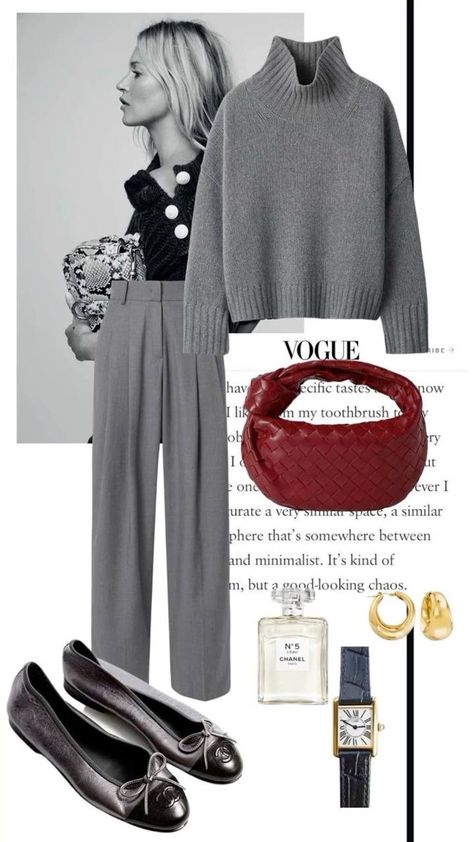 Mode Tips, Neue Outfits, Old Money Style, Fashion Mistakes, Mode Inspo, Looks Chic, Look Vintage, Grey Pants, 가을 패션