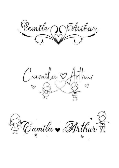 Couple Name Tattoo, Ideas De Desenhos, Two Name Tattoo Ideas, Couple Name Tattoos, Names Tattoo, Name Tattoo Ideas, Name Tattoos For Moms, Baby Tattoo Designs, Mom Tattoo Designs