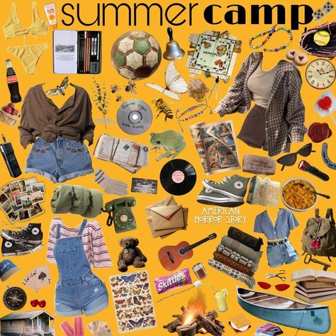 summer camp outfit Camp Counsler Outfits, 90s Summer Camp Aesthetic, Summer Camp Outfits For Counselors, Summer Camp Counselor Outfits, 90s Summer Camp, Summer Camp Counselor Aesthetic, Slasher Summer Outfits, Summer Camp Fits, Summer Camp Aesthetic Outfits