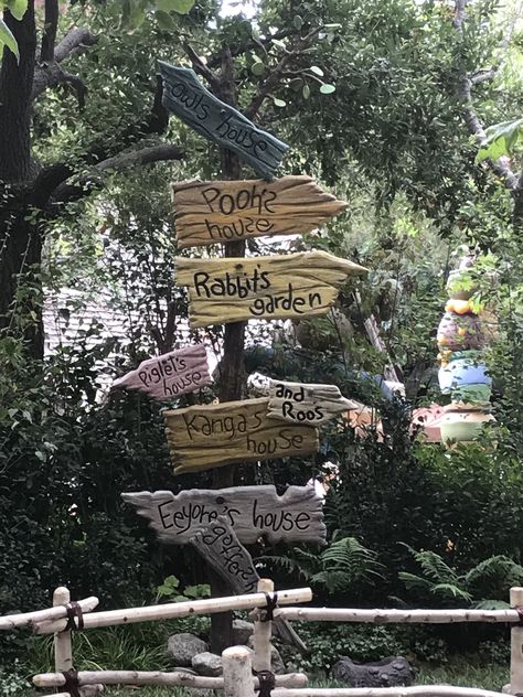 Sign at Pooh’s Corner. Want Winnie The Pooh Sign, Indoor Tree House, Pooh And Piglet Quotes, Winnie The Pooh Decor, 100 Acre Wood, Garden Totem, Winnie The Pooh Themes, Rabbit Garden, Hundred Acre Woods