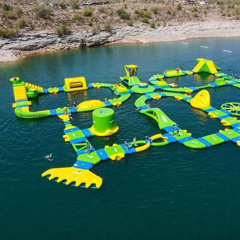 This epic water park features a variety of different obstacles that take speed, agility, and precision to conquer. Things To Do In Austin, Inflatable Obstacle Course, Inflatable Water Park, Lady Bird Lake, Floating Water, Aqua Park, Barton Springs, Lake Travis, Giant Inflatable