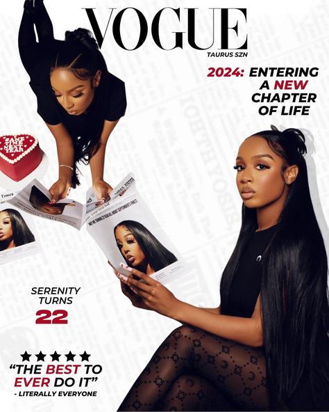 Magazine Cover Themed Photo Recreation ❤️🖤 This is so cute! I love it.😍😍 To book this service: Click the link in our bio #graphicdesign #graphicdesigner #photorecreation #explore #explorepage #content #contentideas #contentideasforyou Magazine Photo Shoot Ideas, Vogue Theme Photoshoot, Magazine Photoshoot Aesthetic, Magazine Shoot Ideas, Magazine Cover Photoshoot Ideas, Album Cover Inspo Photoshoot, Birthdays Poses, Hair Magazine Cover, Sweet 16 Birthday Photoshoot Ideas