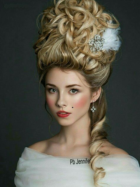 Rococo Hairstyles, 18th Century Hairstyles, Victorian Makeup, Vampire Portrait, Fancy Updos, Beauty Expo, Avant Garde Hair, Rococo Fashion, 18th Century Costume