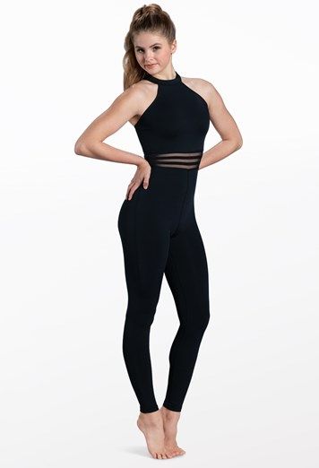 Shadow Stripe Sleeveless Unitard | FlexTek® Black Unitard, Rose Dance, Simple Poses, Dance Fits, Lyrical Dresses, Dance Attire, Solo Costume, Dance Accessories, Dance Shorts