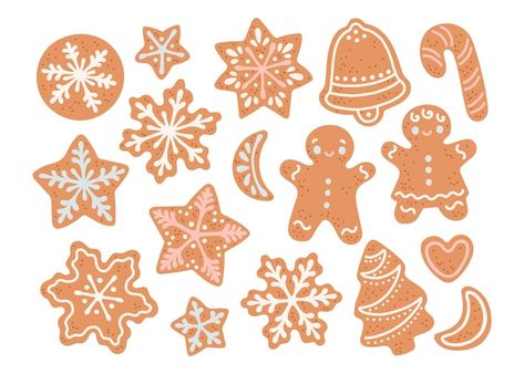 Gingerbread Cookie Illustration, Christmas Cookie Illustration, Gingerbread Illustration, Gingerbread Designs, Design Cookies, Gingerbread Pattern, Cookie Vector, Gingerbread Design, Work Illustration