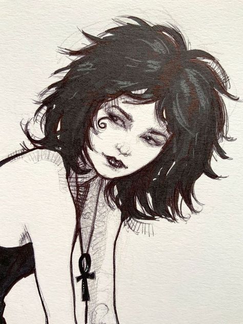 A Drawing, Not Mine, A Woman, Hair, Black