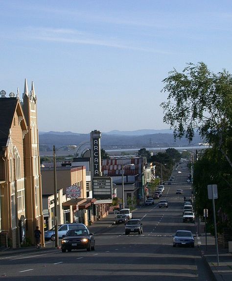 Where I live -- looking down G Street towards downtown Arcata and Humboldt Bay beyond -- Arcata, CA Arcata California, Humboldt County, California Dreamin', California Dreaming, California Coast, Fun Times, Camping Experience, California Travel, Vacation Ideas