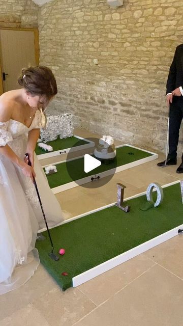 Award winning wedding entertainment on Instagram: "Not sure if you want to play wedding mini golf together on your wedding day?  But then you realise this could be your only alone time together on your wedding day!  Wedding video of bride and groom taken at @caswellhouse  - - - - - - #caswellhousewedding #weddinginsta #weddingvideo #viralweddingvideo #weddingcontentideas #brideandgroom #brideandgroomtobe #bride2024" Putt Putt At Wedding, Wedding Mini Golf Diy, Wedding Mini Golf, Diy Mini Golf, Golf Wedding Ideas, Golf Themed Wedding, Mini Putt, Golf Wedding, Golf Diy