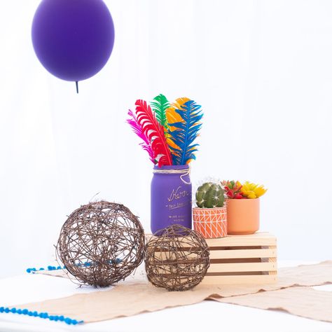 Coachella Handmade Centerpieces #colorful #coachellaparty #party #coachella #centerpieces #handmade #design Coachella Birthday, Shaker Boxes, Boho Inspiration, Birthday Centerpieces, Boho Party, Creative Stationery, Party Kit, Treat Boxes, Flower Centerpieces