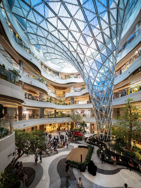 Aedas-designed Xi’an Lovi Center opens to public | Indesign Live: Interior Design and Architecture Plaza Design Architecture Public Spaces, Open Mall Design, Atrium Design Architecture, Mall Interior Design, Office Atrium, Interior Atrium, Shopping Center Architecture, Kandahar Afghanistan, Interactive Backgrounds