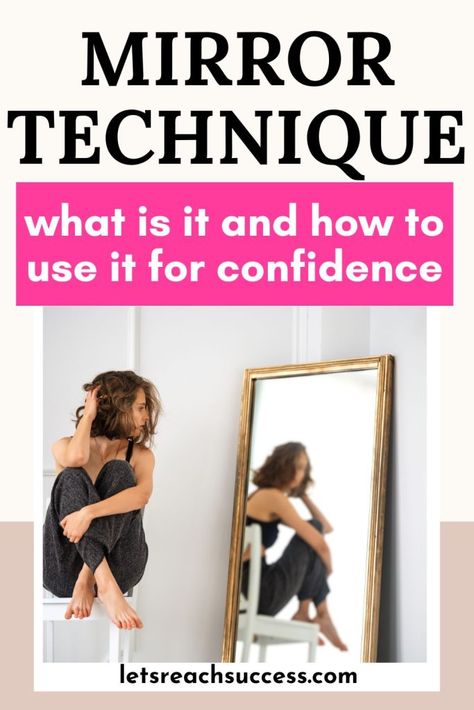 Ever heard of the mirror technique? Learn what it is and how to use mirror work to boost your confidence and manifest your best life: Mirror Manifestation, Mirror Exercise, Confidence Building Exercises, Mirror Hack, I Believe In Me, Make You Believe, Boost Your Confidence, Pep Talks, I Can Do It