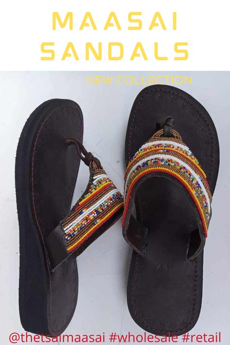 Handmade Leather Sandals/ African Shoes / GreeK Sandals Beaded Leather Sandals, Sandals Colorful, Handmade Leather Sandals, African Shoes, Leather Slippers For Men, Leather Sandals Handmade, Maasai, Greek Sandals, Leather Slippers