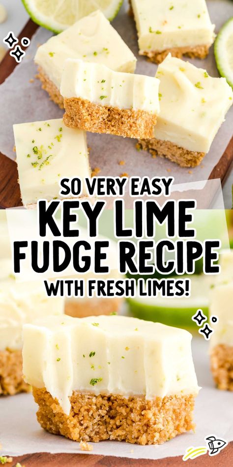 Lime Fudge, Key Lime Fudge, 2 Ingredient Fudge, Key Lime Desserts, Creamy Fudge, Box Cookies, Homemade Fudge Recipes, Fudge Ingredients, Food Cookies