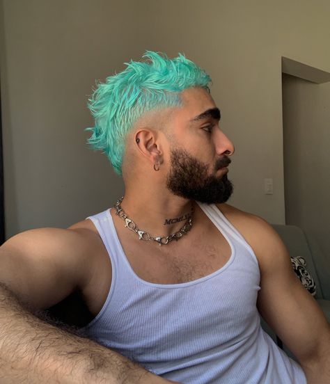 Merman Hair, Dyed Hair Men, Men Hairstyle, Going Bald, Mens Hairstyles Thick Hair, Tyler Durden, Men's Haircuts, Hair Idea, Punk Hair