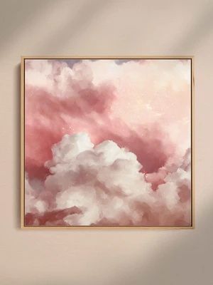 Cloud Painting On Wall, Extra Large Abstract Wall Art, Cloud Painting Abstract, Clouds Abstract Painting, Abstract Clouds Paintings, Pink Clouds Painting, Clouds Artwork, Abstract Cloud Art, Cloud Painting Acrylic