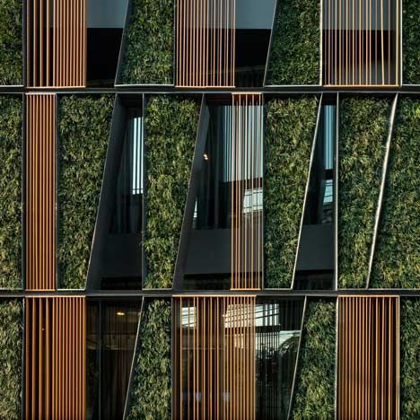 Vertical Living Gallery by Sansiri and Shma Architecture Marketing, Dezeen Architecture, Green Wall Design, Landscape Gardening, Green Facade, Design Proposal, Facade Architecture Design, Design Theory, Landscape Architecture Design