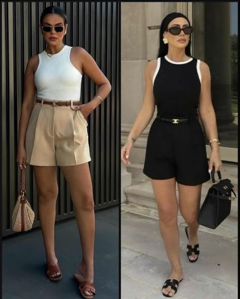 SHOP ➡️ @MONTTERINI🌹 ���🔥Affordable Stylish Outfits With 30% Discount SHOP 👉 🔗 MONTTERINI. COM Prices from 🏷 39 USD ✅ Sizes XS-XXL Free shipping worldwide & All taxes included🎀 👉SHOP @montterini Polo Outfits For Women, Looks Com Short, Dress Shorts Outfit, Shorts Outfits Women, Business Casual Outfits For Work, Shorts Outfits, Women's Button Down Shirt, Classy Casual Outfits, Crop Top Outfits