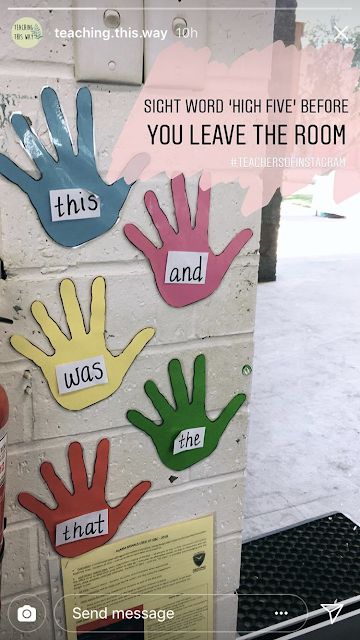 Kindergarten and Mooneyisms: Sight Word "High Five" Before You Leave the Room Large Group Games, Teaching Portfolio, Teaching Sight Words, Prep Life, Word Board, Literacy Lessons, Future Teacher, Kindergarten Fun, Sight Words Kindergarten