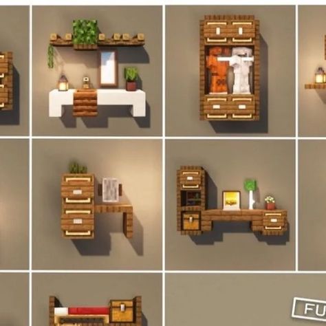 Minecraft Building Designs😇 on Instagram: "Random Minecraft Furniture Ideas to add into your world! Follow @awesomebuild Credits📸: @klay.design_mc #minecraft #minecrafttips #minecraftbuilds #minecraftaesthetic #minecraftonly #minecraftideas #minecrafters #minecraftdesigns #minecraftdesign #minecraftuniverse #minecraftbuildings #minecraftsurvival #minecrafttips #minecraftbuilder #minecraftbuildsdesigns #minecraftcreation #klaydesignmc" Minecraft Furniture Designs, Minecraft Furniture Store, Cute Minecraft Furniture, What To Add To Your Minecraft House, Mc Furniture Ideas, Minecraft Vanity Ideas, Mc Decoration Ideas, Minecraft House Interior Design, Desk Minecraft Ideas