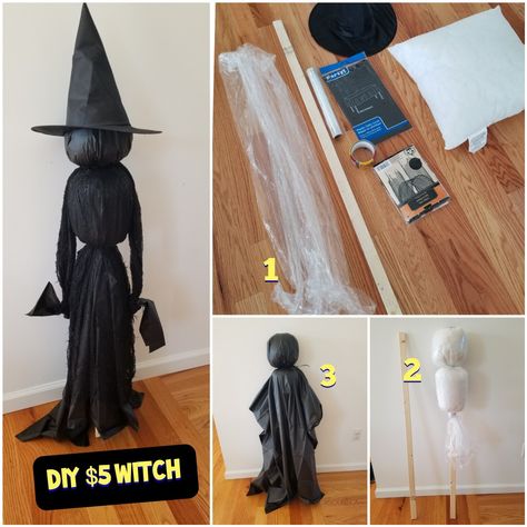 Easy Witch Decorations, Homemade Witch Decoration, Kitchen Halloween Decor Ideas, Ideas Para Decorar Halloween, Witch Mannequin, Diy Halloween Window Decorations, Diy Witches, Porta Halloween, Witch Decor Halloween