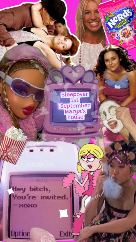 Y2K sleepover party Y2k Slumber Party, Y2k Sleepover, Girly Sleepover, Sleepover Aesthetic, Sleepover Party, Slumber Party, Slumber Parties, Youre Invited, Birthday