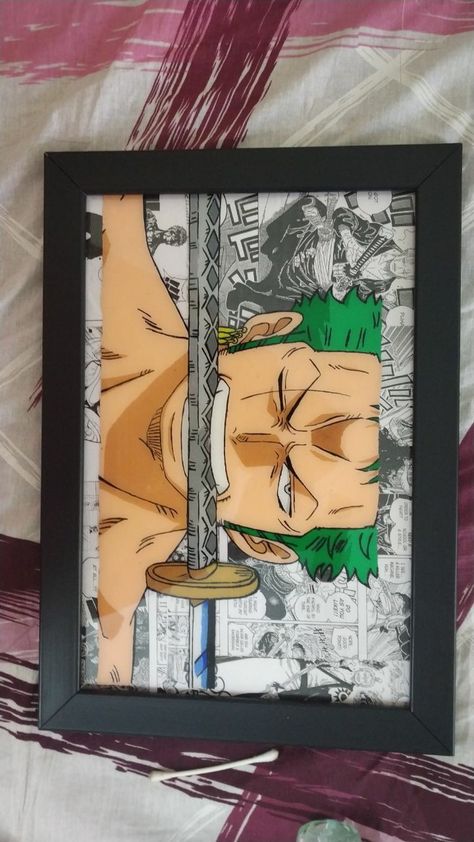 Glass painting 
One piece Glass Painting Designs Anime, Glass Anime Painting, Zoro Painting, Anime Glass Painting, Painting Exhibition, Glass Painting Designs, Cute Canvas Paintings, Cute Canvas, Mandala Drawing