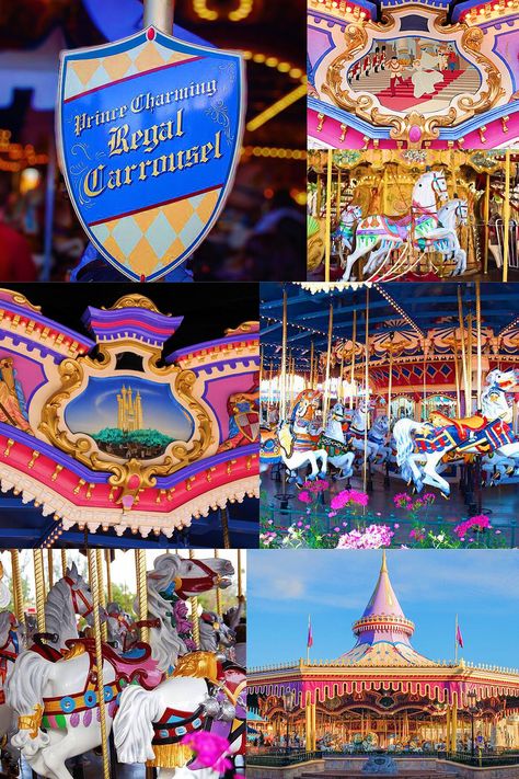 Disney Carousel, Blue Carousel Aesthetic, Musical Carousel, Blue Carousel, Disneyland Carousel, Disney Nail Designs, Carousel 1956, Disney Nursery, Disney World Florida