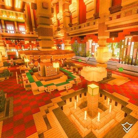 Underground Market Minecraft, Minecraft Casino Building, Minecraft Casino Ideas, Minecraft Casino, Minecraft Carnival, Minecraft Arcade, Casino Building, Minecraft Base, Minecraft Interior