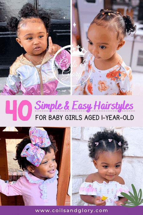 40 Easy Natural Hairstyles For 1-Year-Old Baby Girls - Coils and Glory Infant Girls Hairstyles Baby, Baby Hairstyles Girl Black Short Hair, Cute Hairstyles For 1 Year Baby Girl, Baby Girl Wedding Hairstyles, Hairstyles For 8 Month Old Baby Girl, Mixed Infant Hairstyles, Baby Hair Styles Black, Black Newborn Hairstyles, 6 Month Hair Styles Baby Girl