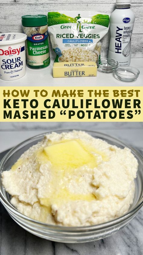 Spicy Short Ribs, Califlower Mashed, Keto Cauliflower Mashed Potatoes, Cauliflower Mashed Potatoes Keto, Keto Mashed Cauliflower, Potato Substitute, Cauliflower Mashed, Mashed Cauliflower Recipe, Creamy Mashed Cauliflower